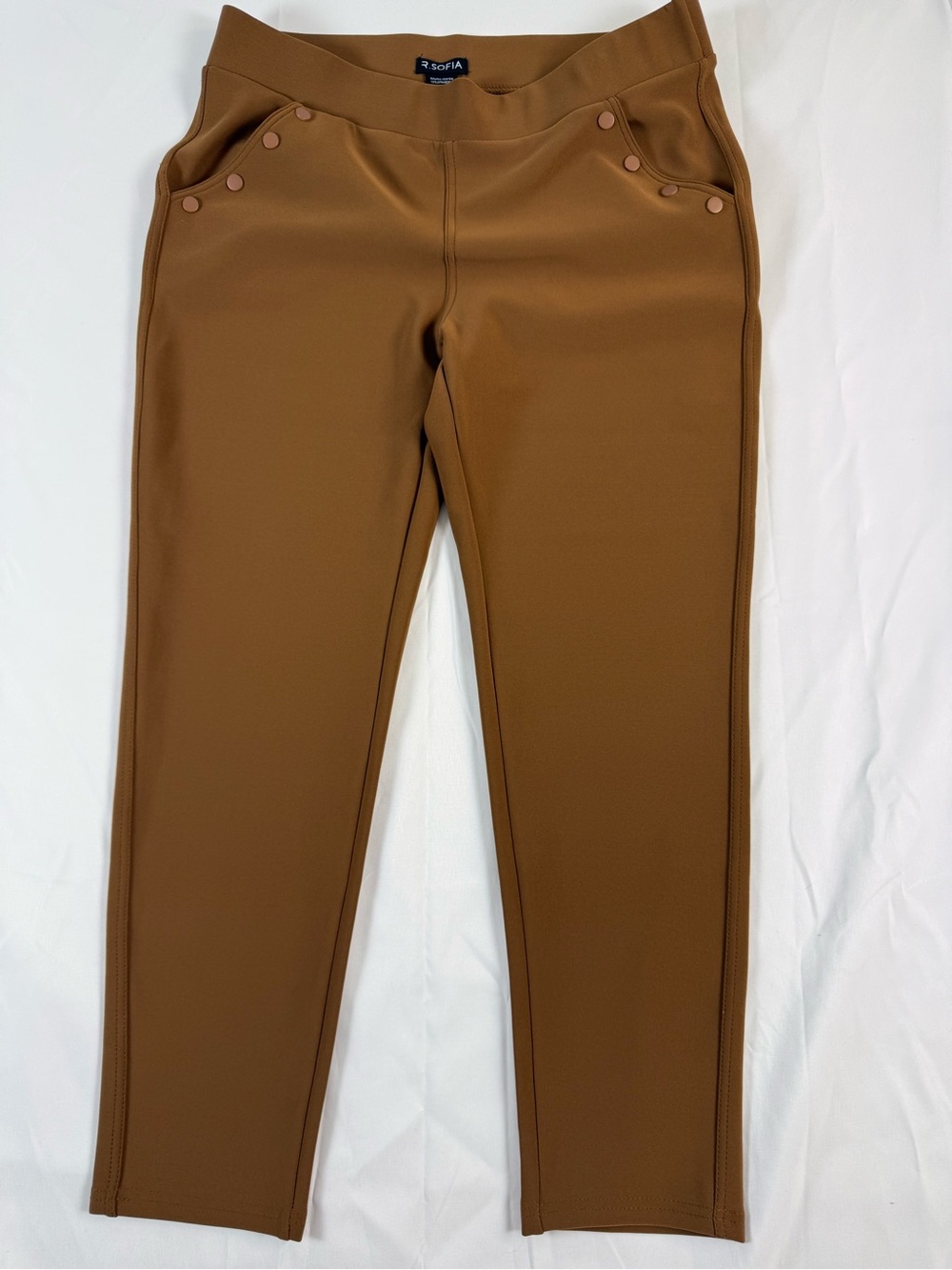 Slim Ponte Pants in Chestnut Brown
